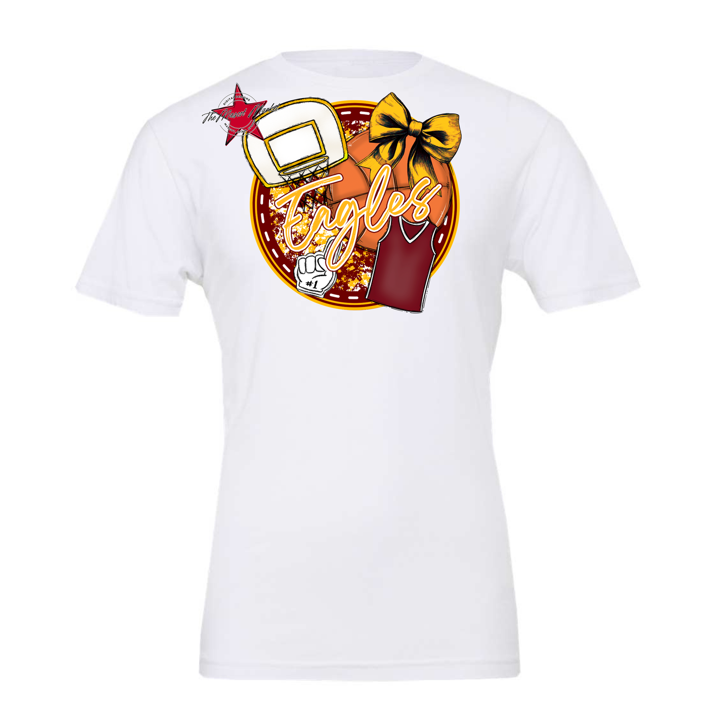 Eagles Circle Basketball Design-Maroon-Yellow