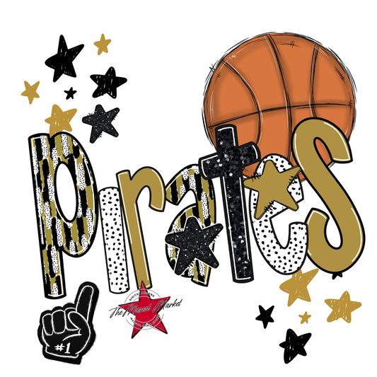 Pirates Basketball Scrape-Gold