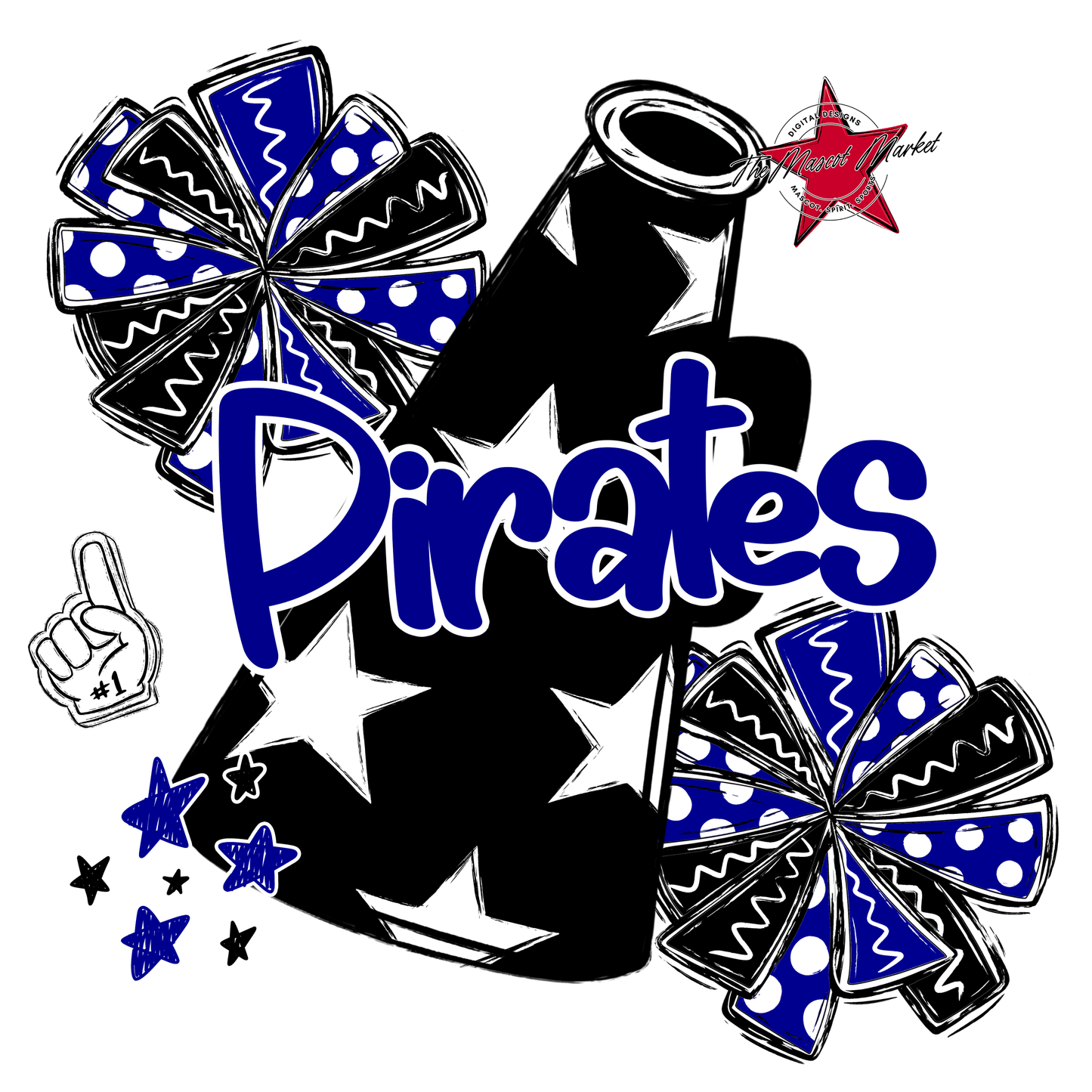 Pirates Alpha Megaphone Design-Blue