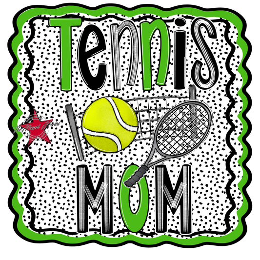 Tennis Mom Dot Design-Bright Green