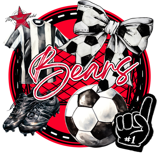Bears Circle Soccer Design-Red