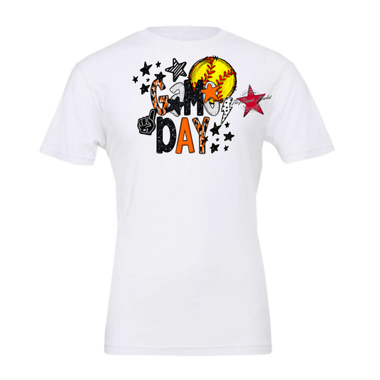 Game Day Softball Scrape Design-Orange