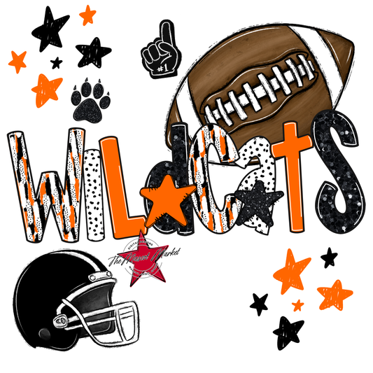 Wildcats Football Scrape-Orange