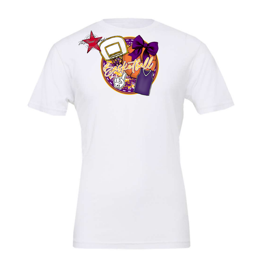 Circle Basketball Design-Purple-Yellow