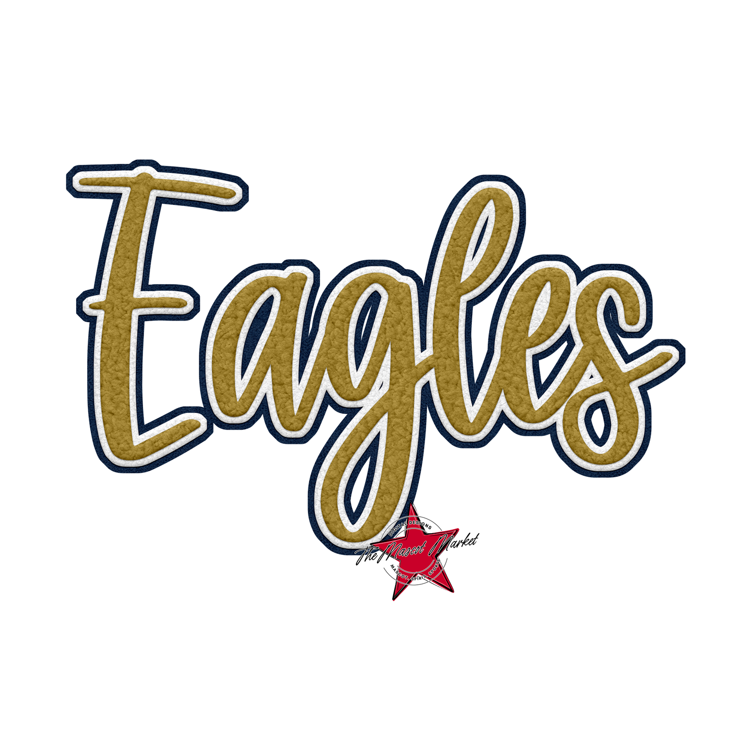 Eagles Faux Chenille Patch-Navy-Gold