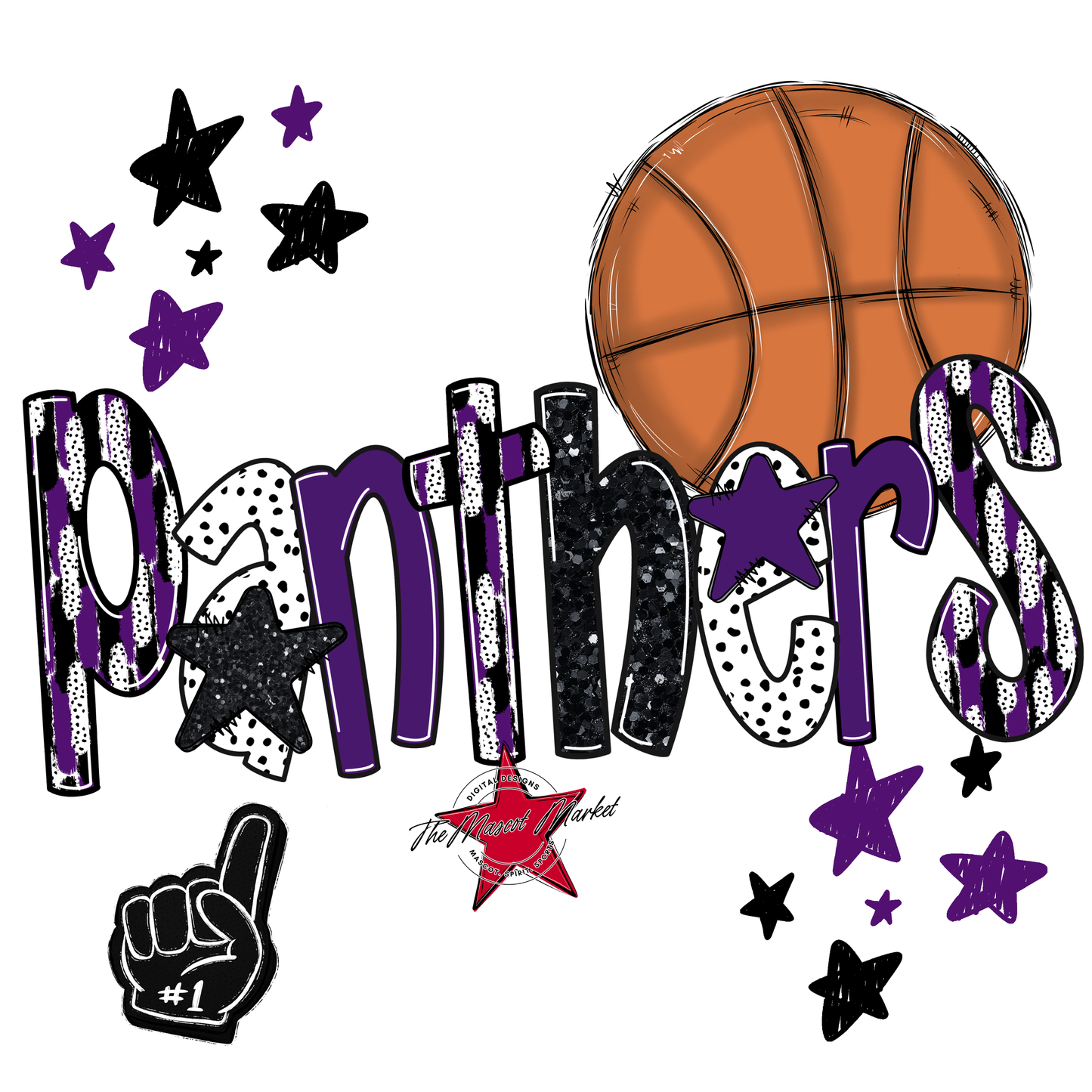 Panthers Basketball Scrape-Purple