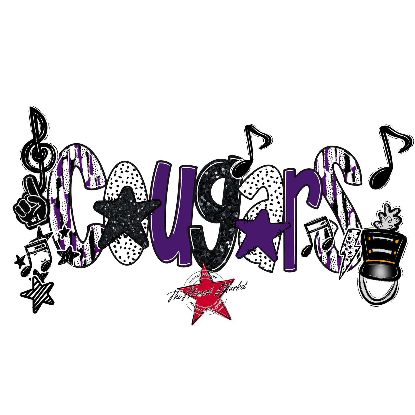 Cougars Band Scrape-Purple