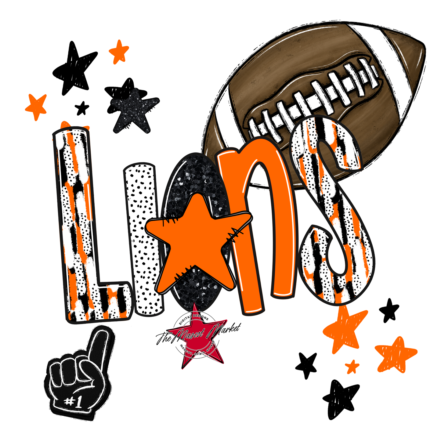 Lions Football Scrape-Orange