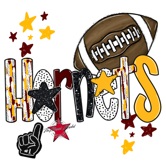 Hornets Football Scrape-Maroon-Yellow