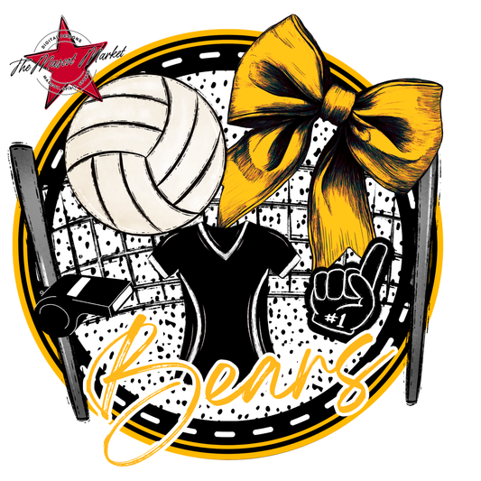 Bears Circle Volleyball Design-Yellow