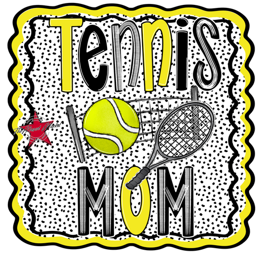 Tennis Mom Dot Design-Bright Yellow