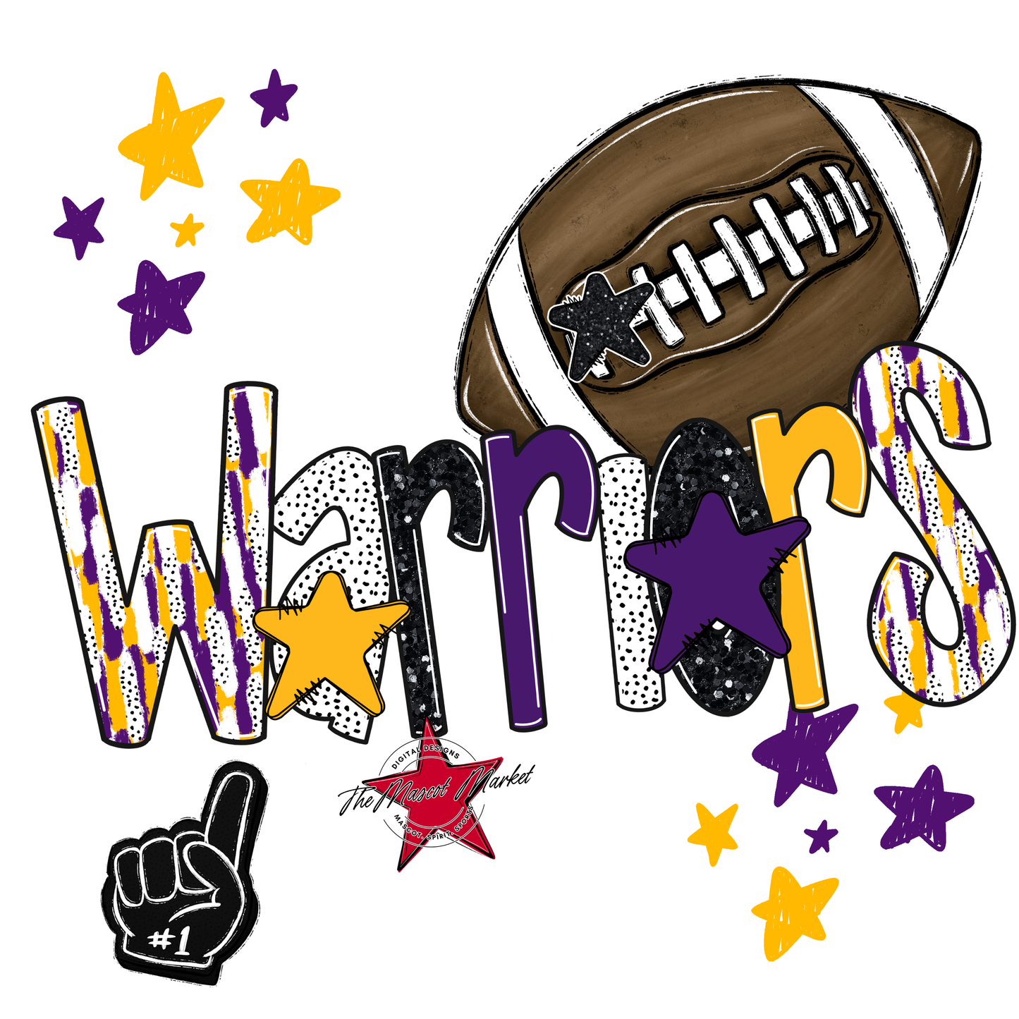 Warriors Football Scrape-Purple-Yellow