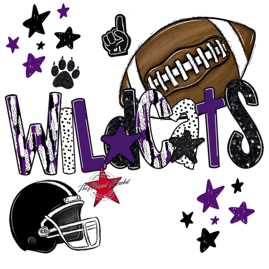 Wildcats Football Scrape-Purple