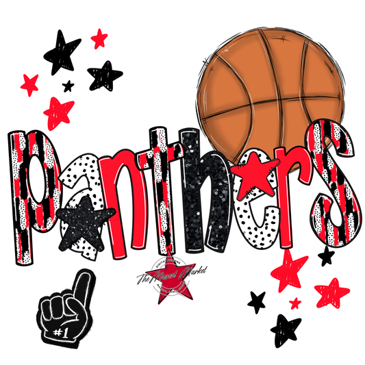 Panthers Basketball Scrape-Red