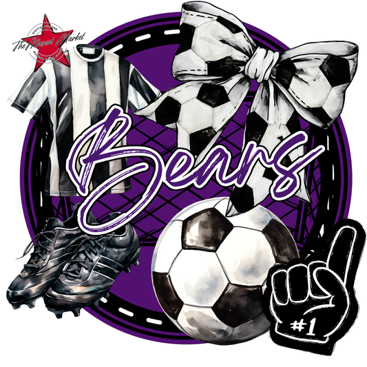 Bears Circle Soccer Design-Purple