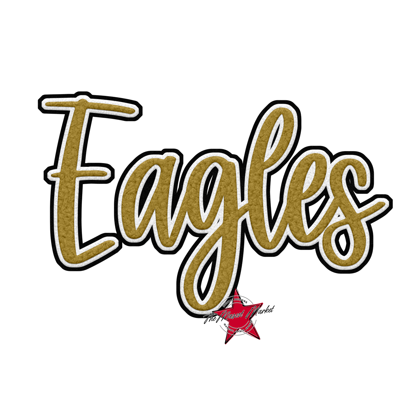 Eagles Faux Chenille Patch-Gold