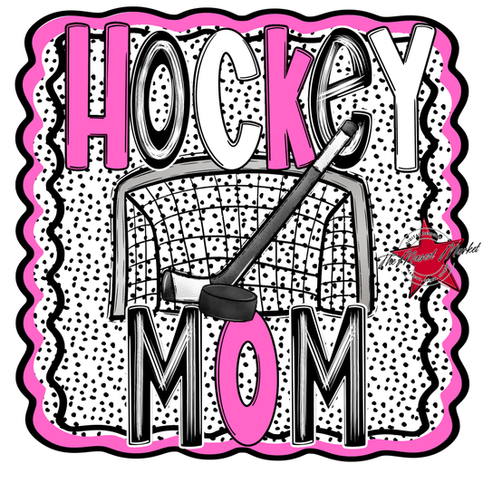 Hockey Mom Dot Design-Baby Pink