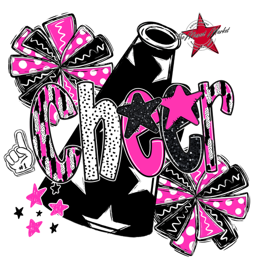 Cheer Megaphone Scrape Black-Pink