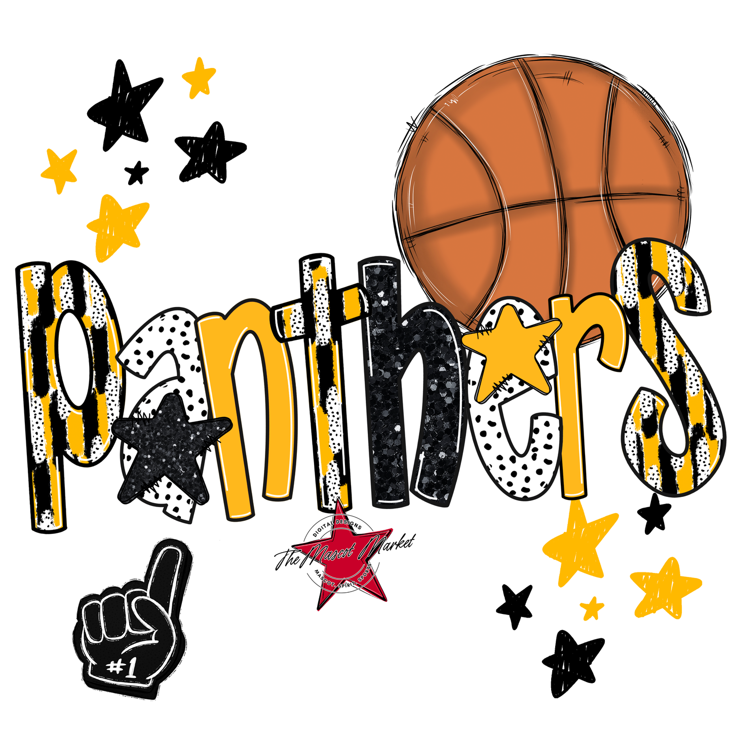 Panthers Basketball Scrape-Yellow