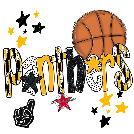 Panthers Basketball Scrape-Yellow