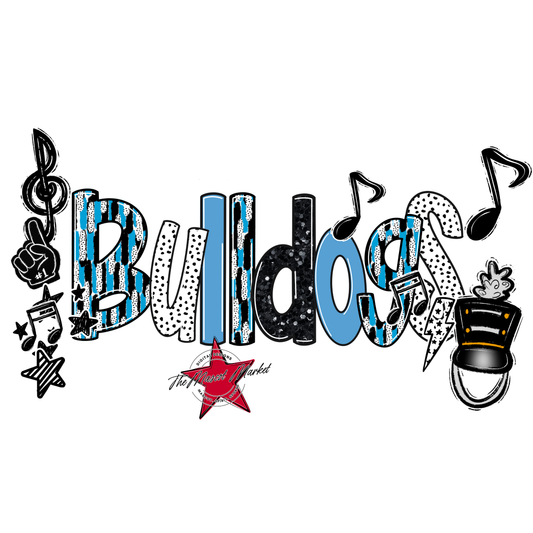 Bulldogs Band Scrape-Carolina Blue