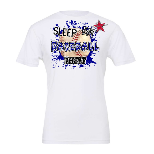 Eat Sleep Baseball Repeat Design-Royal Blue