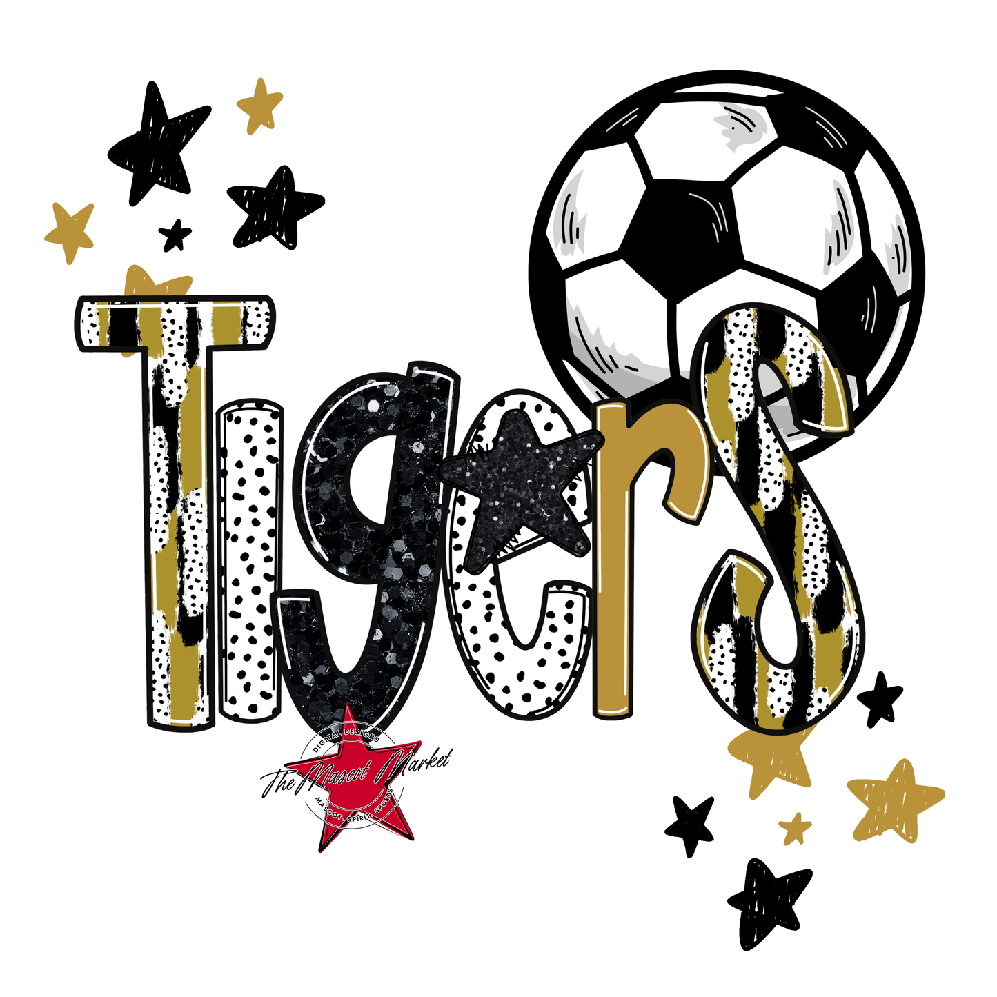 Tigers Soccer Scrape-Gold