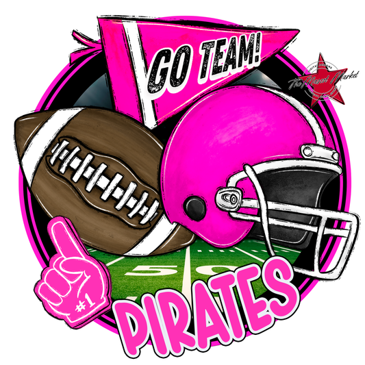 Pirates Circle Football Design-Pink
