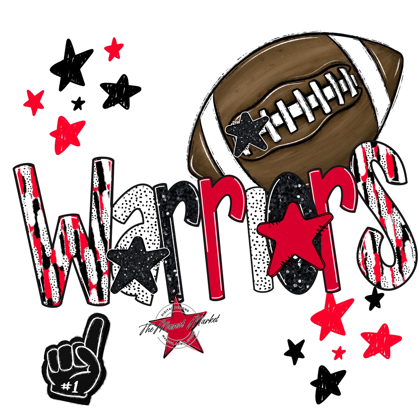 Warriors Football Scrape-Red