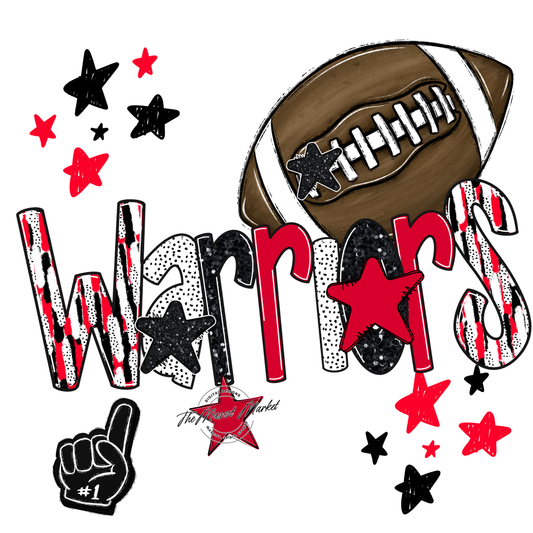 Warriors Football Scrape-Red