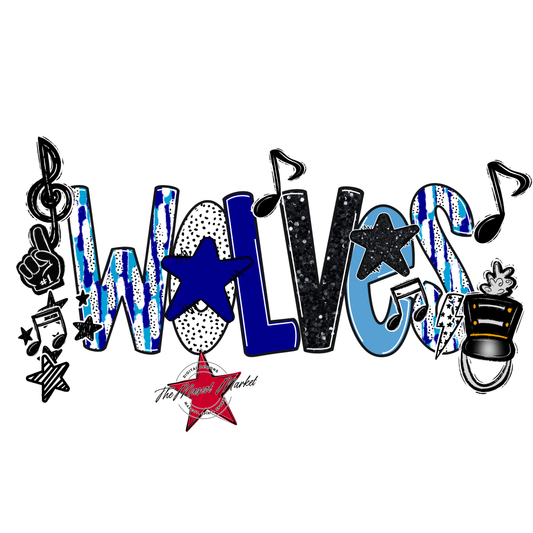 Wolves Band Scrape-Blue-Carolina Blue