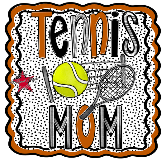 Tennis Mom Dot Design-Burnt Orange