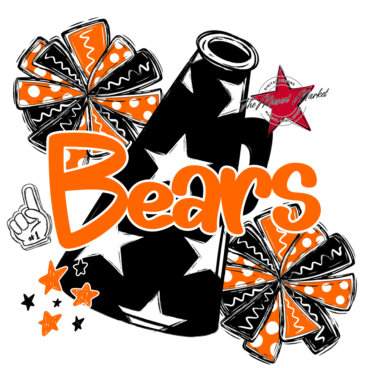 Bears Megaphone Alpha Design-Orange
