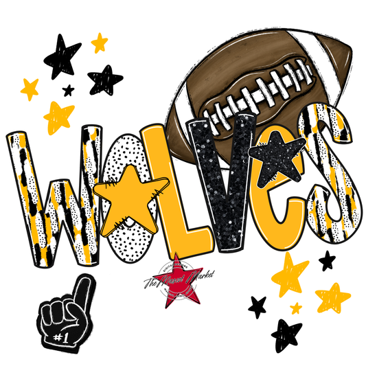 Wolves Football Scrape-Yellow