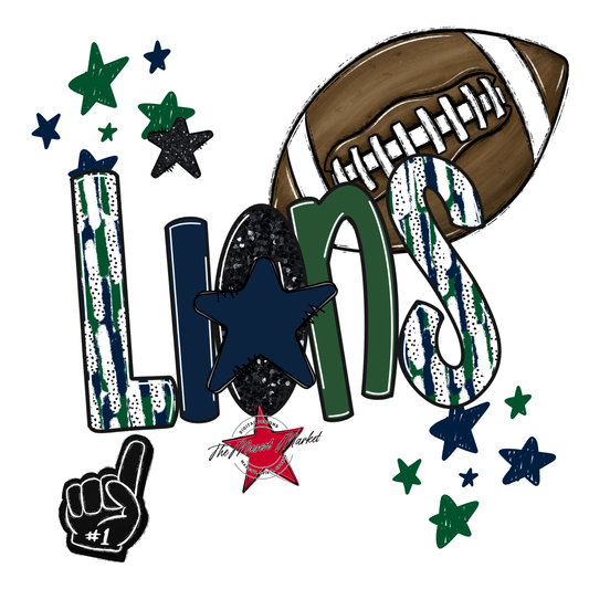 Lions Football Scrape-Navy-Green