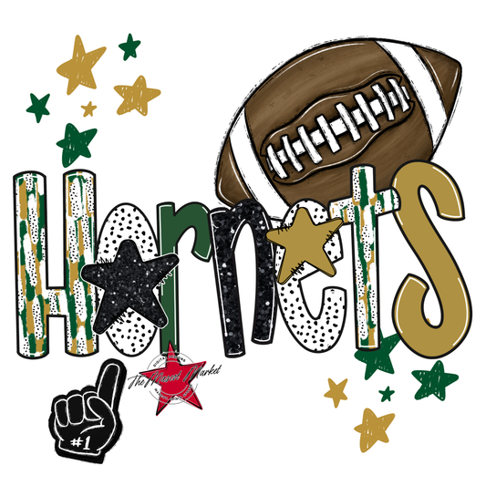 Hornets Football Scrape-Green-Gold