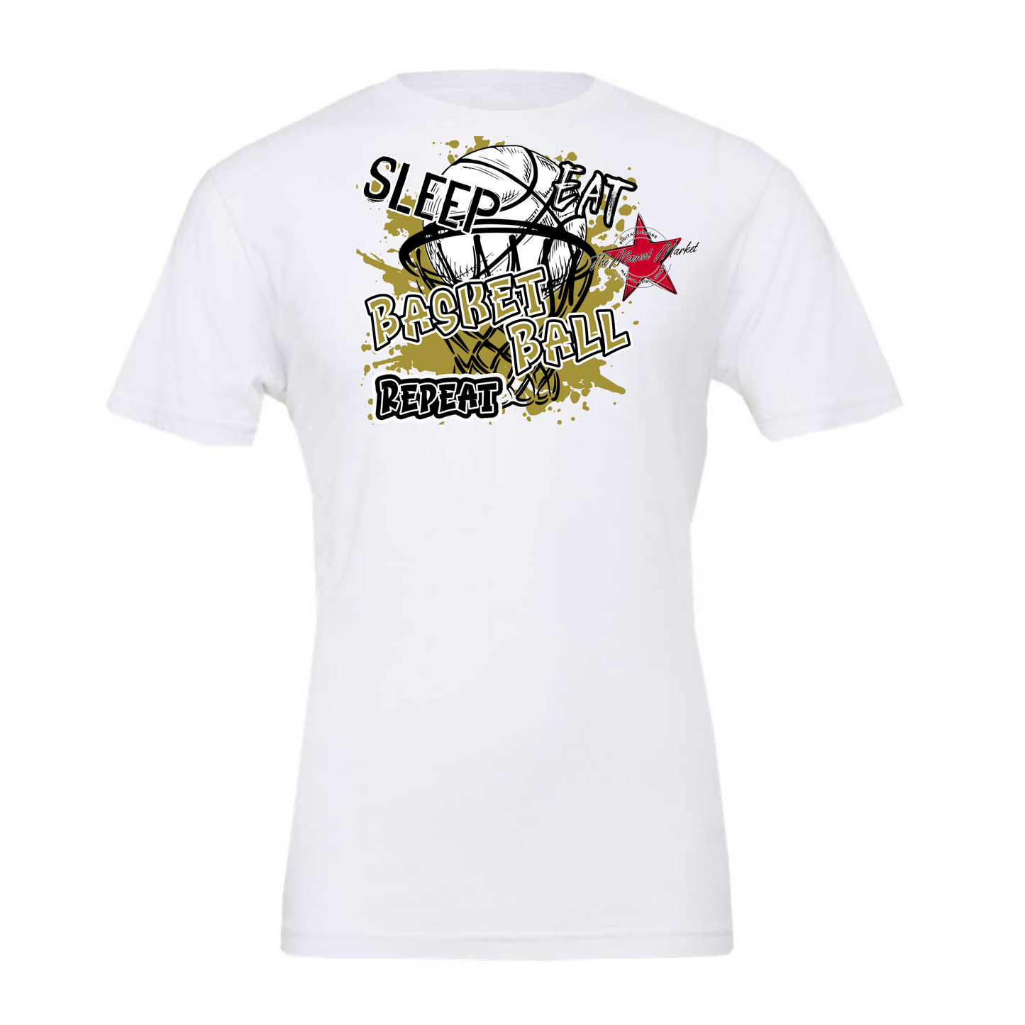 Eat Sleep Basketball Repeat Design-Gold