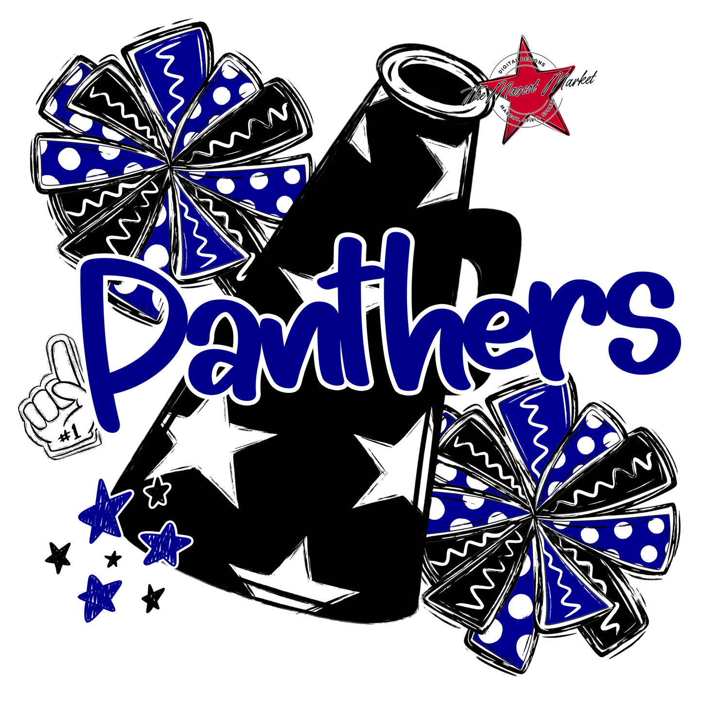 Panthers Alpha Megaphone Design-Blue