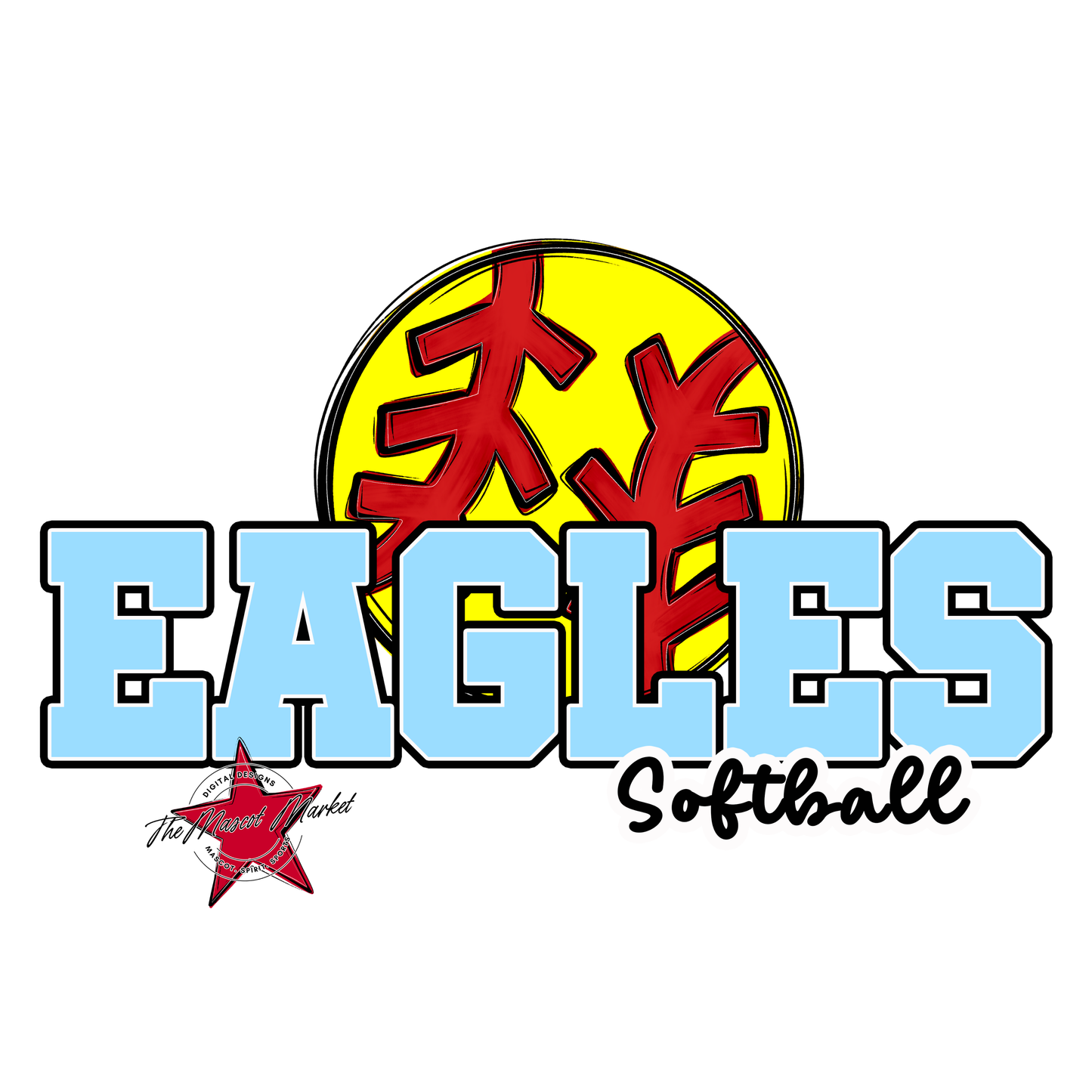 Eagles Varsity Softball Design-Columbia Blue