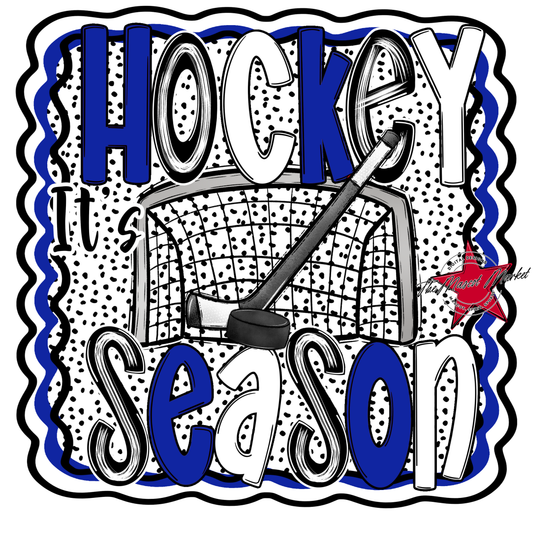 It's Hockey Season Dot Design-Royal Blue