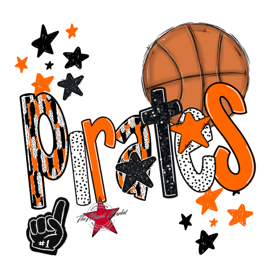 Pirates Basketball Scrape-Orange