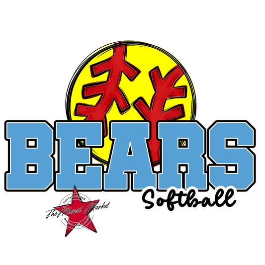 Bears Varsity Softball Design-Carolina Blue