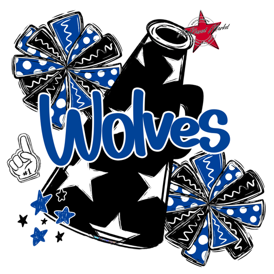 Wolves Alpha Megaphone Design-Off Blue