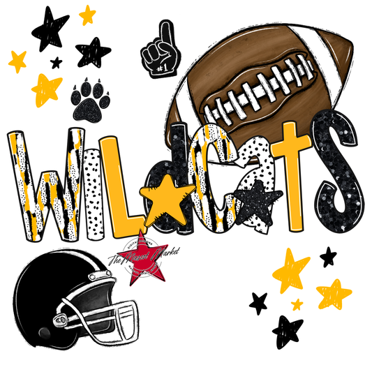 Wildcats Football Scrape-Yellow