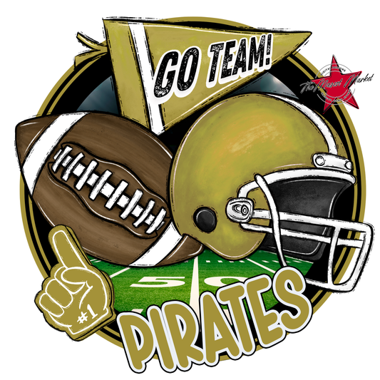 Pirates Circle Football Design-Gold