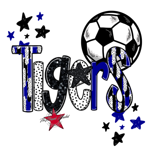 Tigers Soccer Scrape-Blue