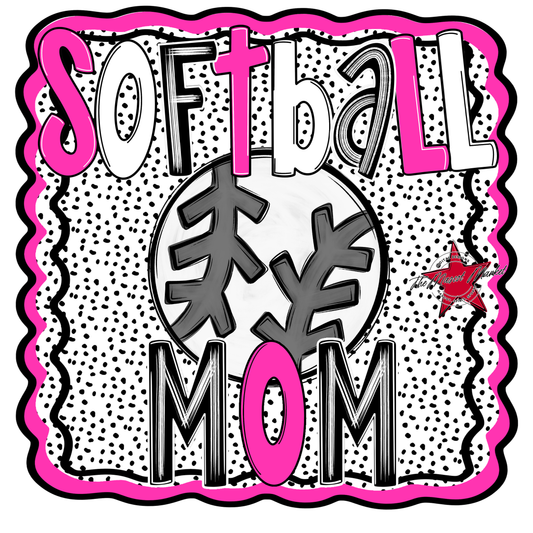 Softball Mom Dot Design-Baby Pink
