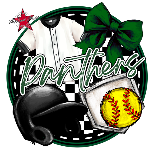 Panthers Circle Softball Design-Green