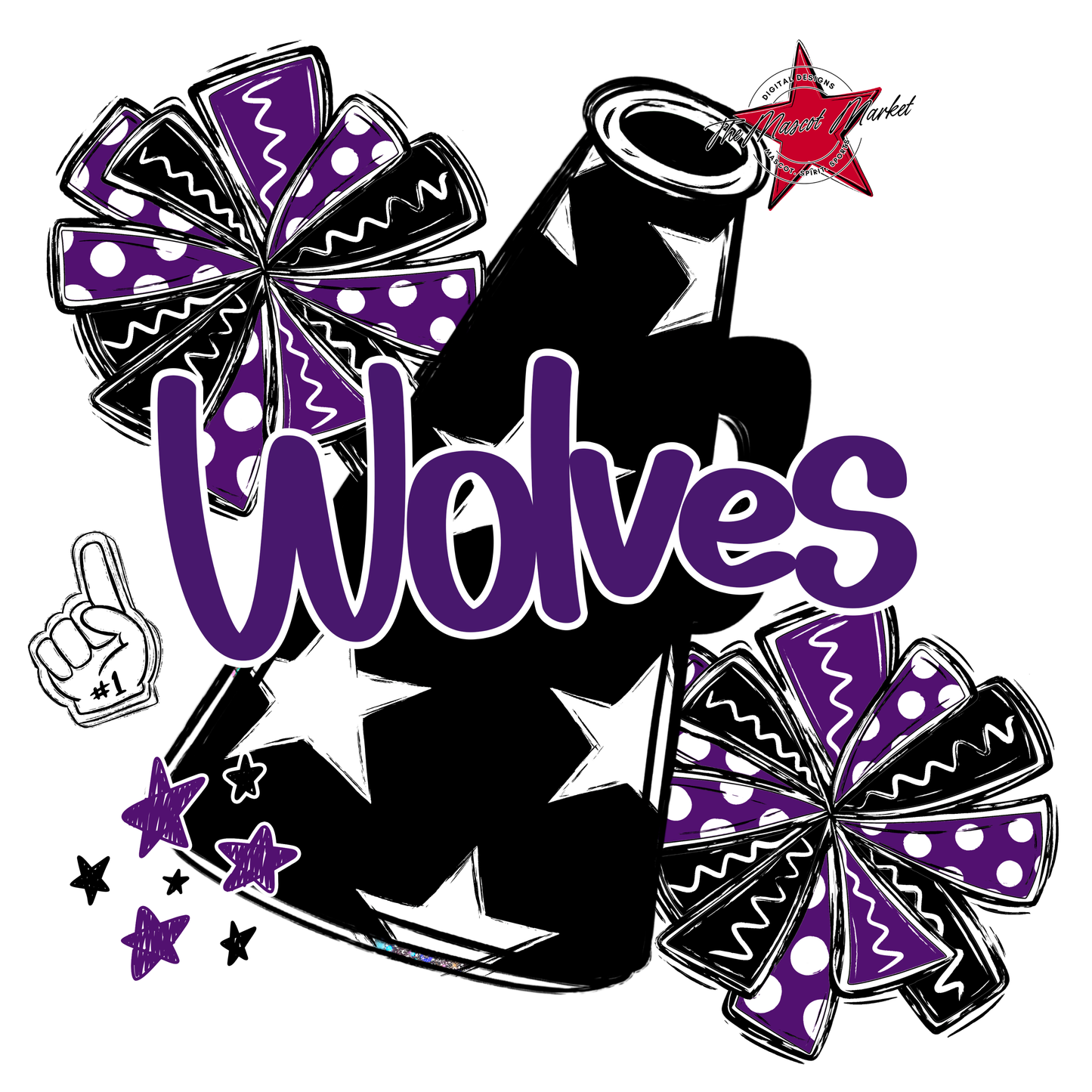 Wolves Alpha Megaphone Design-Purple