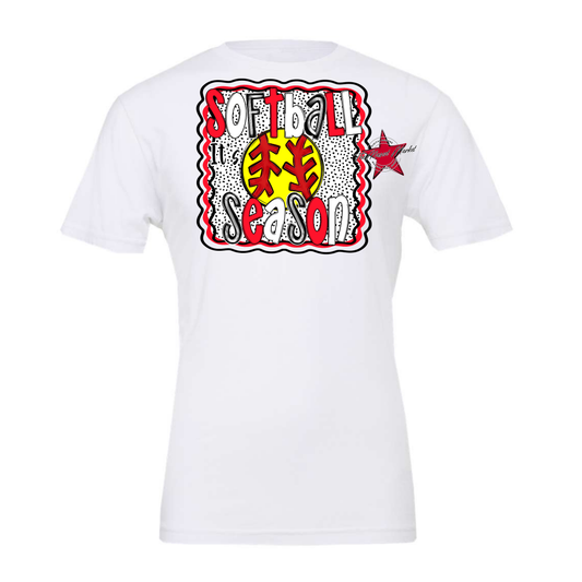 It's Softball SeasonDot Design-Red